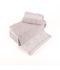 Set asciugamani viso + ospite Biancaluna Lace motivo floreale grigio