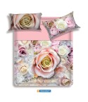 Lenzuola letto matrimoniale Biancaluna set lenzuola + due federe rose Antiga