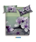 Lenzuola letto matrimoniale Biancaluna set lenzuola + due federe Omer lilla