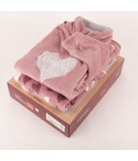 Pigiama donna in coral cuori Biancaluna D 33001 rosa