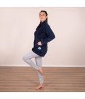 Giacca da camera bottoni coral Biancaluna coral fleece blu 33003