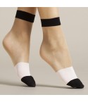 Calzini 15 denari con fasce lavorati Fiore bicolore bianco/nero