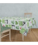 Tovaglia Sommaruga Biki cotone Loneta stampata verde Var A