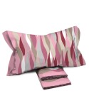 Completo letto Pompea Blaze lenzuola sopra sotto con angoli federa rosa