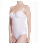 Body a fascia Lepel 269 non imbottito con ferretto coppa C e D bianco avanti