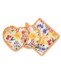 Presine cotone fiori giallo 3 pezzi Preziosa Botanic 