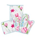 Strofinaccio guanto presina Set 3 pz cucina Preziosa Botanic