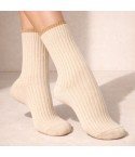 Calze donna corte a coste in lana Prisco Botton dc - 3 paia