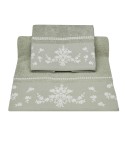 Vingi set asciugamani viso e ospite Bouquet oliva