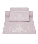 Vingi set asciugamani viso e ospite Bouquet rosa