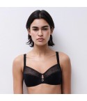 Reggiseno con ferretto tulle ricamo pied de poule Chantelle C13WMU