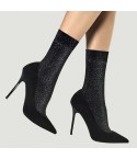 Calzini donna Fiore Dreamer 40 den glitter con lurex nero