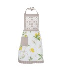 Grembiule da cucina naturale Preziosa Capri in 100% cotone panama con pattina