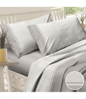 Lenzuola cotone pied poule Sommaruga Carezza D1 grigio