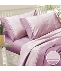 Lenzuola cotone pied poule rosa Sommaruga Carezza D1