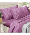Completo letto lenzuola cotone Sommaruga rosa antico Carezza