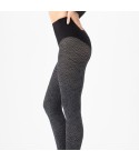 Collant lavorati e caldi donna Fiore Chevron chic 60 den melange 