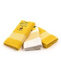 Set Strofinacci da Cucina in spugna jacquard con ricamo Peziosa Circus 3 Pz