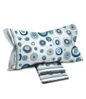 Completo letto Pompea Clio lenzuola sopra sotto con angoli federa azzurro
