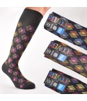 Calze Enrico Coveri caldo cotone lunghe Color line var. A 3 paia