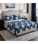 Completo letto fantasia floreale percalle di cotone Enrico Coveri lunan