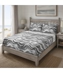 Completo letto fantasia onde percalle di cotone Enrico Coveri yari 1022