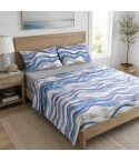 Completo letto fantasia onde percalle di cotone Enrico Coveri yari