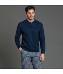 Pigiama uomo invernale Enrico Coveri EP2076 blu punto milano