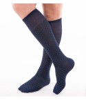 Calze moda uomo lunghe Enrico Coveri summer in cotone elasticizzato blu 