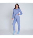 Pigiama donna in caldo cotone con nuvolette Nazareno Gabrielli D6023