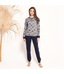 Pigiama Donna punto milano scollo a serafino con cuori Ambro D6504.24