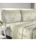 Completo letto Irge Praga smerlato fantasia Gigliola verde salvia