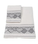 Vingi set asciugamani viso + ospite cotone Dream bianco