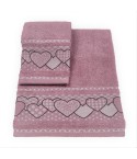 Vingi set asciugamani viso + ospite cotone Dream rosa antico