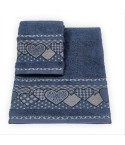 Vingi set asciugamani viso + ospite cotone Dream blu