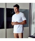     Maglia da uomo Nottingham tm1702 mezza manica a giro in filo di scozia fronte bianco modello