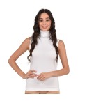 Lupetto smanicato da donna in microfibra elasticizzata 