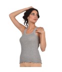 0 Canottiera da donna tubolare spalla larga scollo in pizzo cotone