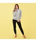Tuta donna calda con polsini felpata Superga 22404 grigio