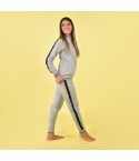 Tuta pigiama donna con zip cotone felpato Biancaluna D2014 grigio