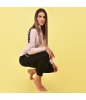 Tuta donna sportiva felpata a collo alto polsini Superga 22407 rosa
