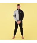 Pigiama tuta uomo Juventus zip cotone felpato B2JU14118 grigio mel