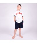 Pigiama cotone bambino ragazzo completo sportivo Umbro 65034 bianco - blu