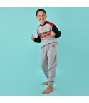 Pigiama bambino AC Milan serafino caldo cotone B2MI15131 grigio melange