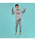 Pigiama bambino AC Milan serafino caldo cotone B2MI16100 grigio melange