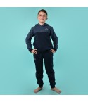 Tuta pigiama bambino con cappuccio jeans cotone felpato Kappa KMW22164 