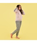 Tuta bimba ragazza felpata sportiva KWW22253-Y rosa grigio