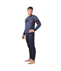 Pigiama uomo Lotto LP4070 caldo cotone blu melange con polsini