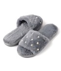 Pantofole punta aperta con perle polvere 0015 Preziosa
