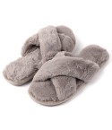 Pantofole donna fasce incrociate tortora ecopelliccia Preziosa 0011